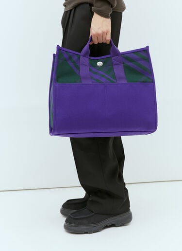 Burberry 格纹购物托特包 紫色 bur0154037