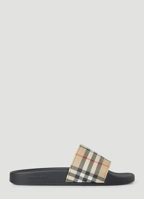 Versace Vintage Check Slides Black vrs0253025
