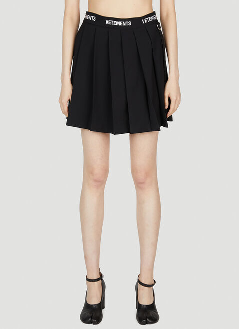 VETEMENTS Logo School Girl Skirt Black vet0254010