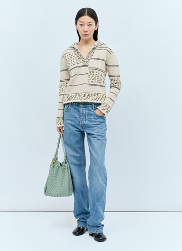 Bottega Veneta Panelled Textured Sweater Cream bov0257011