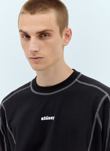 Stüssy 徽标印花波浪 T 恤 黑色 sts0157009
