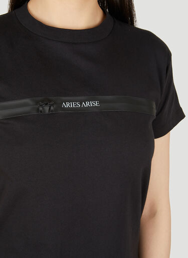Aries Shrunken Zip T-Shirt Black ari0248004