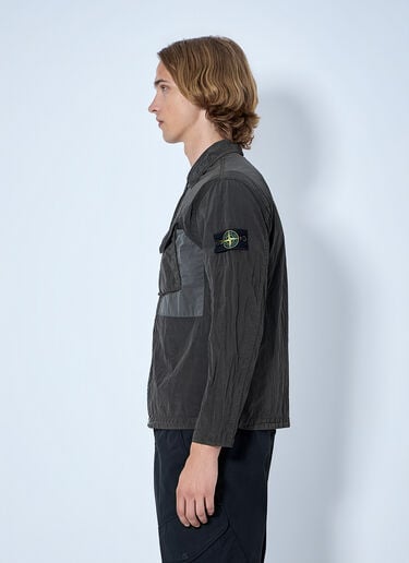 LN-CC® - Stone Island: Technical Overshirt with Patch Pocket - Grey Stone Island Technical Overshirt with Patch Pocket Grey sto0165001