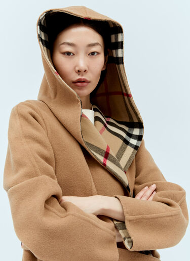 Wool Wrap Coat Burberry Wool Wrap Coat Brown bur0255020