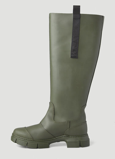 GANNI Recycled Rubber Boots Khaki gan0246033