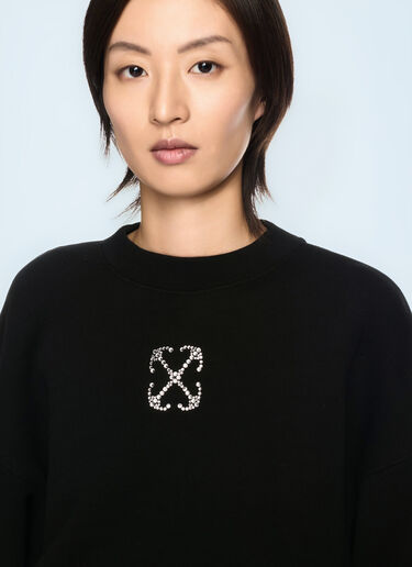 Off-White Jewel Mini Arrow Crop Sweatshirt Black ofw0260064