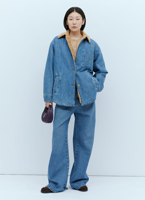 Miu Miu Logo Embroidery Jeans Black miu0254016