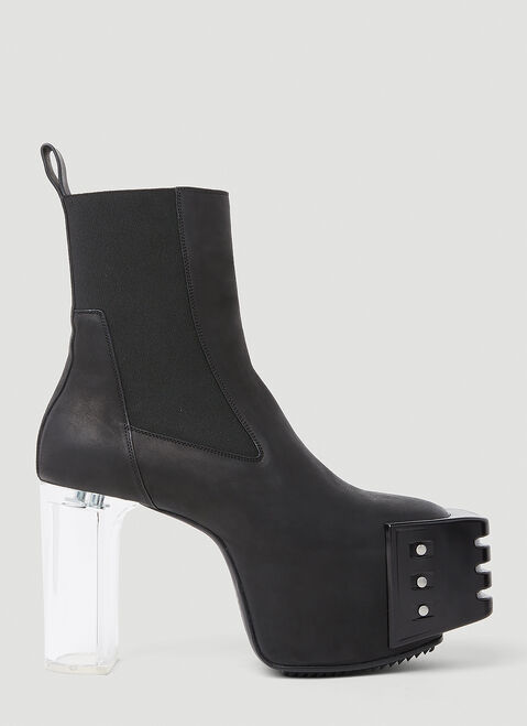 Moncler x Rick Owens Clear Heel Boots Black mcs0355006