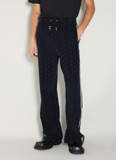 Balmain Velvet Monogram Pyjama Pants Blue bln0153013