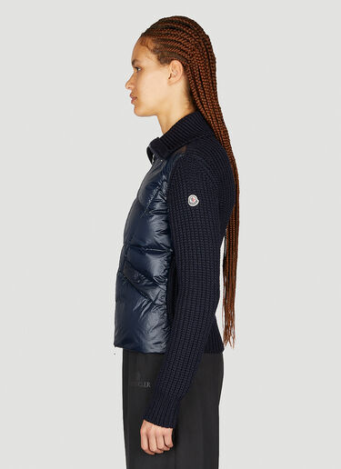 Moncler Padded Wool Cardigan Navy mon0253038