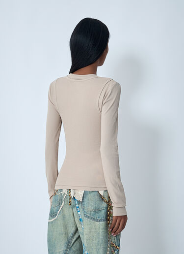 Acne Studios 徽标图案 T 恤 米色 acn0262031
