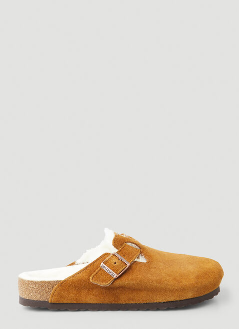 Birkenstock Boston Shearling Mules White brk0352004