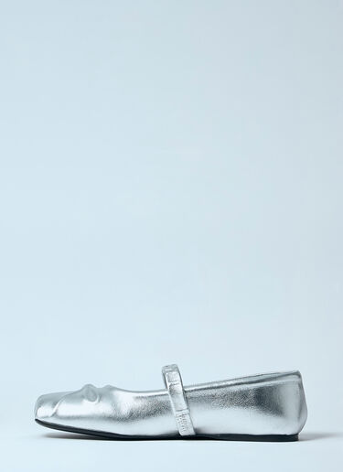 Marni Leather Mary Jane Shoes Silver mni0260002