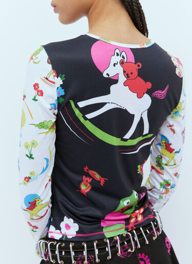 Chopova Lowena Duelling Toys Fitted Jersey Top Black cho0254004