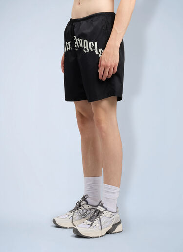 Palm Angels Curved Logo Classic Swimshort Black pma0166010
