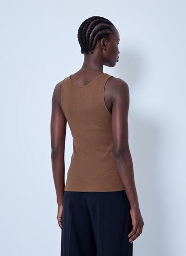 LN-CC® - Saint Laurent: Cassandre Tank Top - Brown Saint Laurent Cassandre Tank Top Brown sla0264036