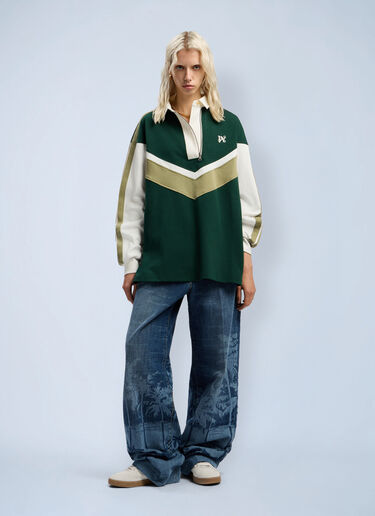 Monogram Polo Shirt Palm Angels Monogram Polo Shirt Dark Green pma0262081