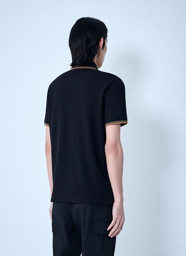 Moncler Polo Shirt with Ribbed Trims Black mon0164025