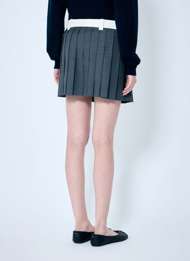 Miu Miu Pleated Mini Skirt Grey miu0259008