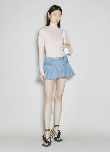 Mugler Mini Denim Skirt Blue mug0254015