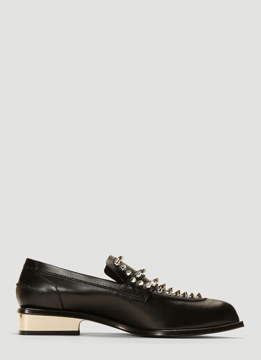 Alexander McQueen Stud-Embellished Leather Loafers Black amq0241054