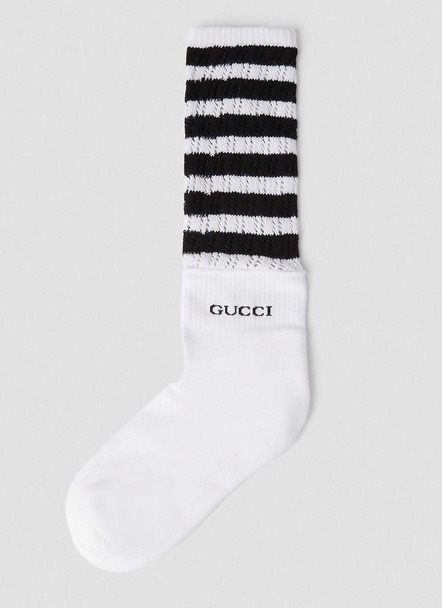 Gucci Striped Logo Socks In White