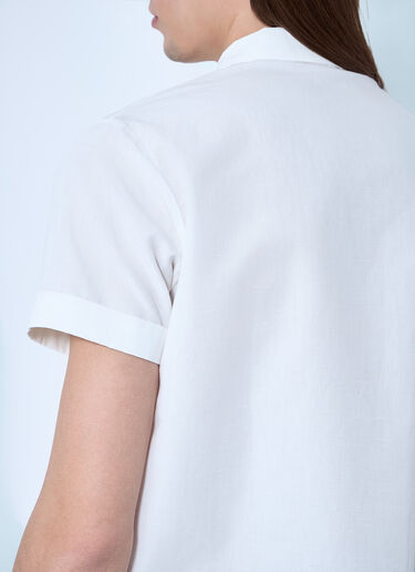 Miu Miu Logo Patch Short Sleeve Shirt White miu0160005