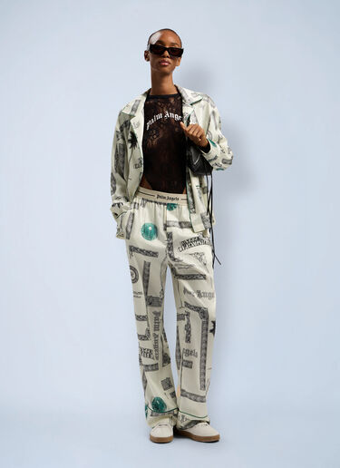 Curved Logo Lace Bodysuite Palm Angels Curved Logo Lace Bodysuite Black pma0262080