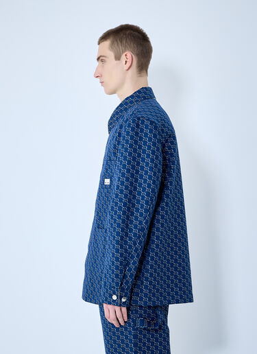 Gucci Cotton Jacquard Jacket With GG Shadow Blue guc0159043