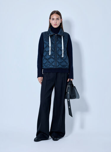 LN-CC® - Max Mara: Quilted Gilet with Drawstring Collar - Navy Max Mara Quilted Gilet with Drawstring Collar Navy max0266152