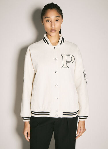 Prada Canvas Bomber Jacket Cream pra0258058