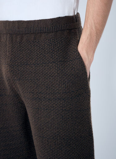 Homme Plissé Issey Miyake Rustic Knit Track Pants Brown hmp0159006