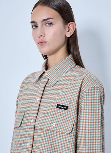 LN-CC® - Miu Miu: Checked Cotton Shirt - Orange Miu Miu Checked Cotton Shirt Orange miu0266008