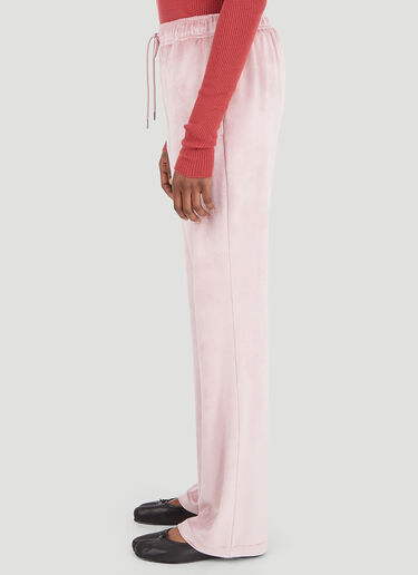 Moncler Drawstring Velour Track Pants Pink mon0246026