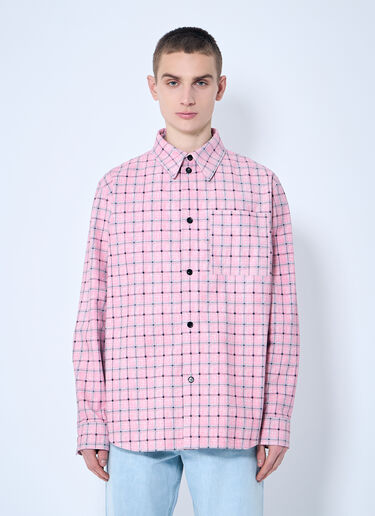 Printed Leather Shirt Bottega Veneta Printed Leather Shirt Pink bov0159004
