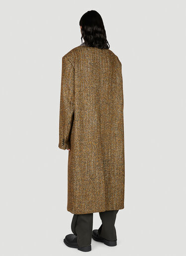 Bottega Veneta Textured Wool Speckled Coat Brown bov0154004