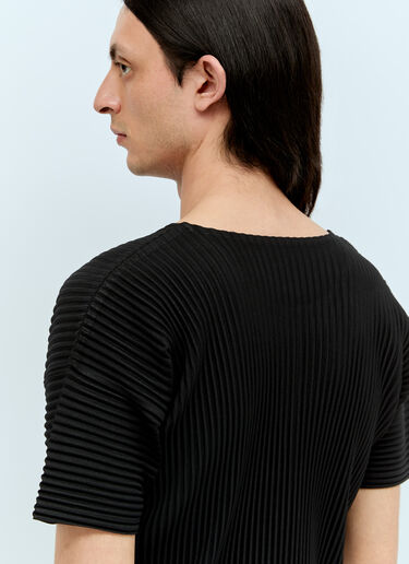 Homme Plissé Issey Miyake 基础款圆领褶裥上衣 黑色 hmp0156002