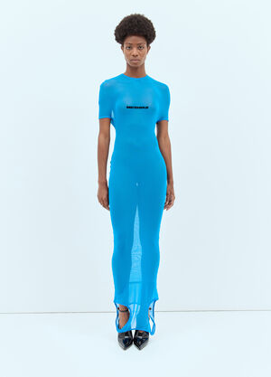 Y/Project Double Neckline Maxi Dress Blue ypr0255015