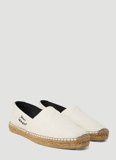 Saint Laurent Logo Embroidery Espadrilles Beige sla0151042