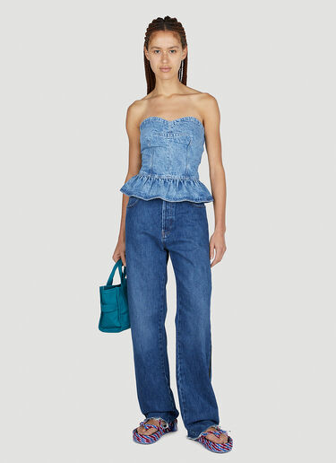 Isabel Marant Étoile Solizinia Denim Bustier Top Blue ibe0251006