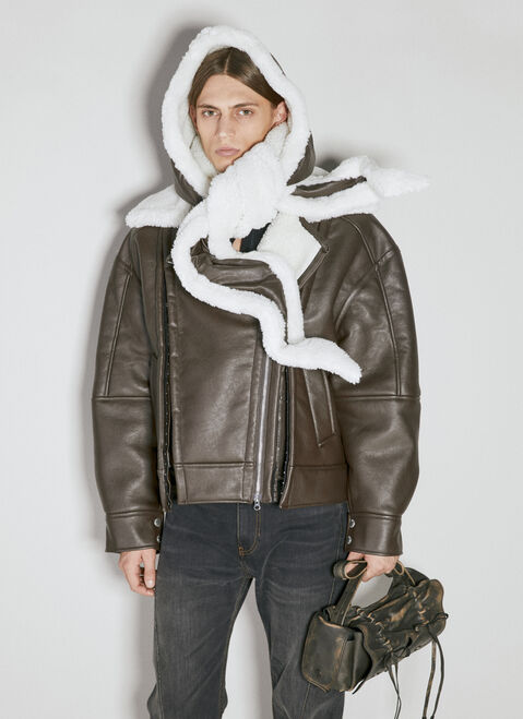 Moncler Grenoble Synthetic Leather Wired Hood Red mog0153013