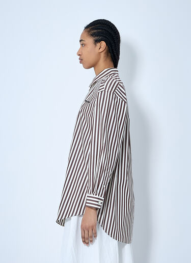 Miu Miu Striped Shirt Brown miu0260059