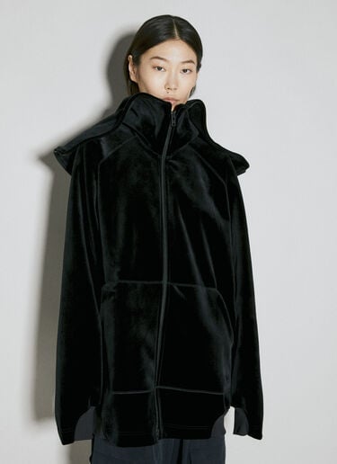 Y-3 Velvet Hooded Sweatshirt Black yyy0354039