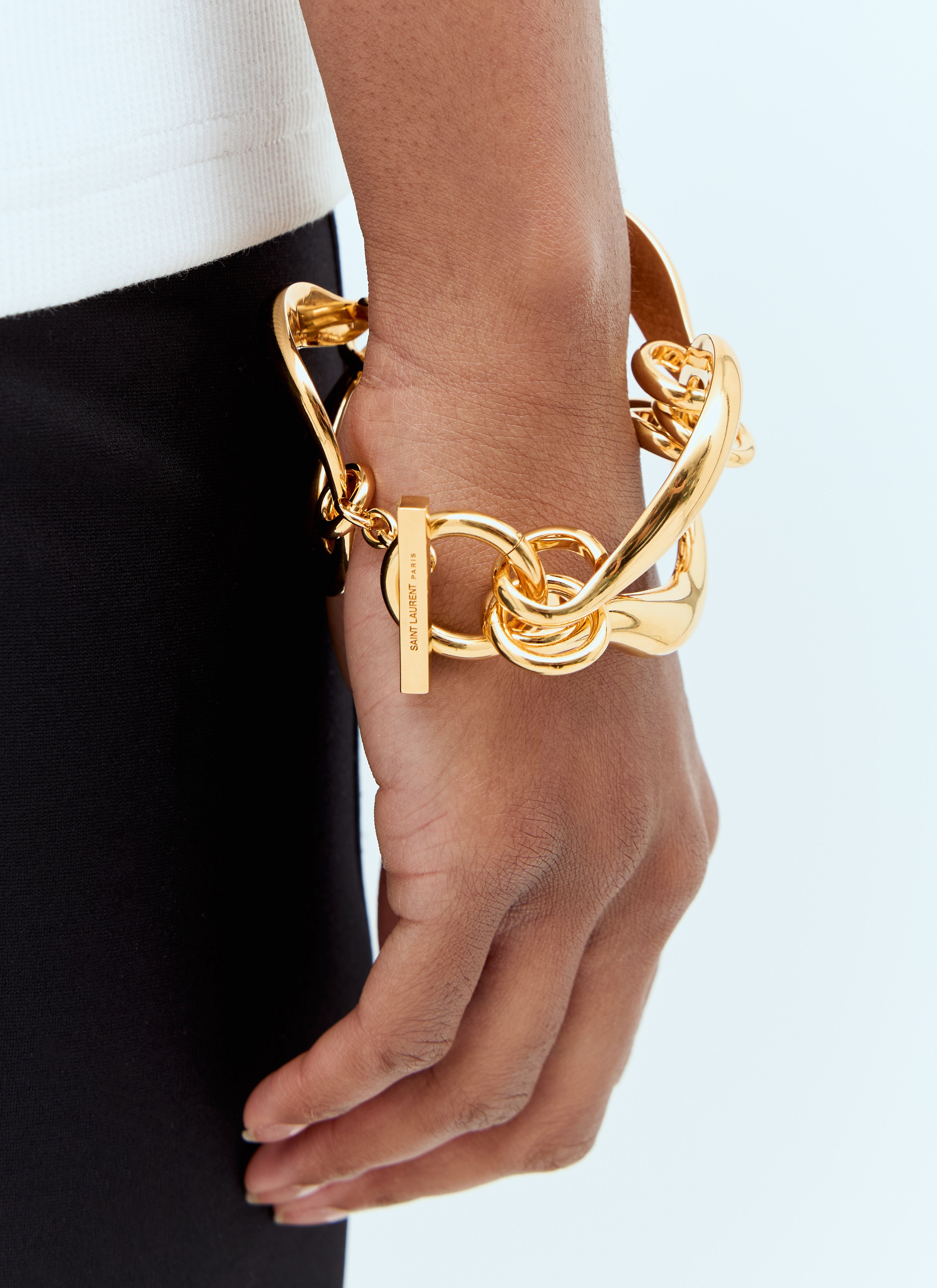 Saint Laurent Oversized Hook Chain Bracelet in Gold fur Damen LN CC