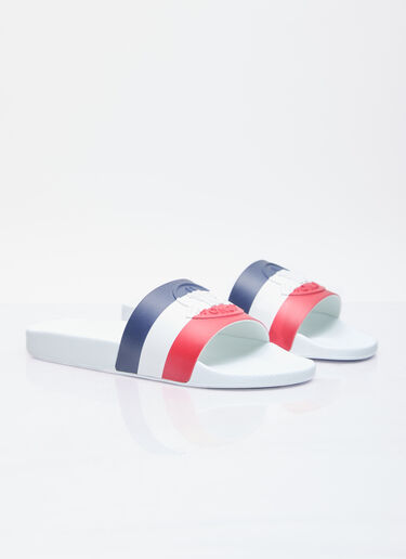 Moncler Basile Logo Print Slides White mon0156030