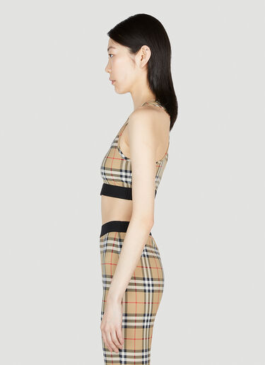 Burberry Check Sports Bra Beige bur0252068