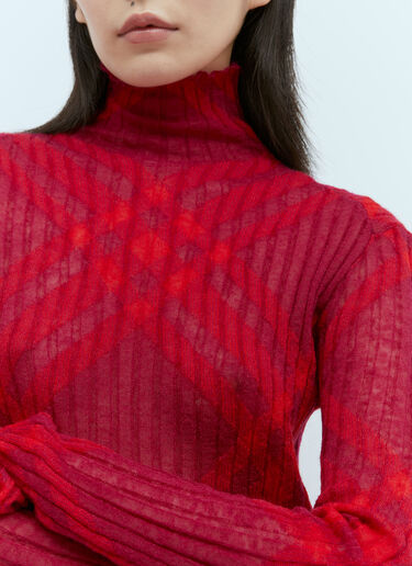 Burberry Check Mohair Blend Sweater Red bur0254010