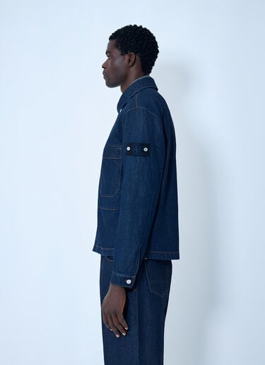 Denim Compass Patch Shirt Stone Island Denim Compass Patch Shirt Denim sto0162089