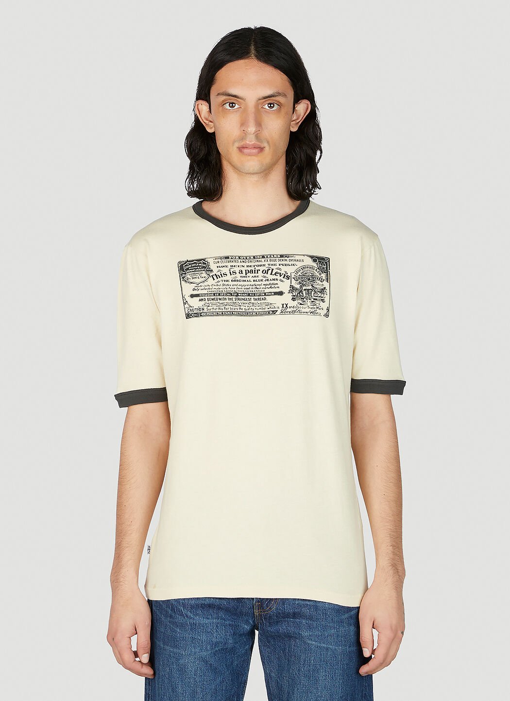 Levi's 1970S リンガー T シャツ ベージュ lvs0151005