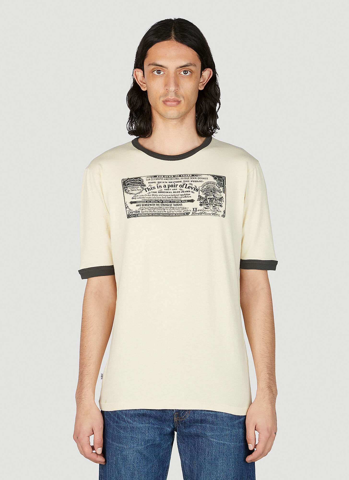 Levi's 1970s Ringer T-shirt In Beige